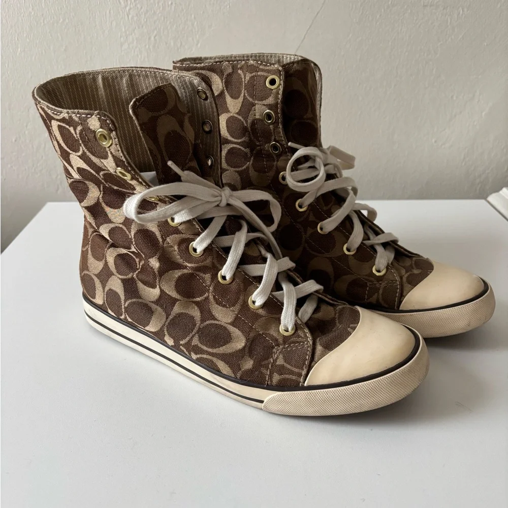 Coach Signature High-Top Sneakers - Picture 2 of 11